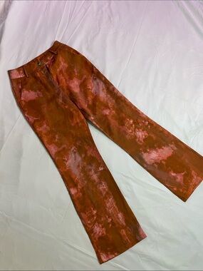 Cider brand- Tie-Dye Rust & Pink Wide Leg Pants. SZ Small